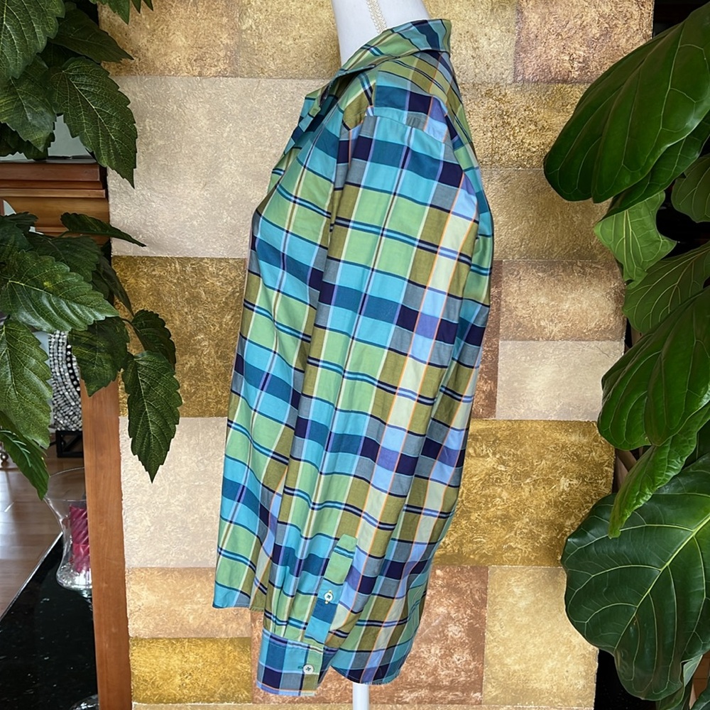 Robert Talbott Men’s Plaid Button Down Collared 100% Cotton Shirt, Size M - Picture 7 of 9